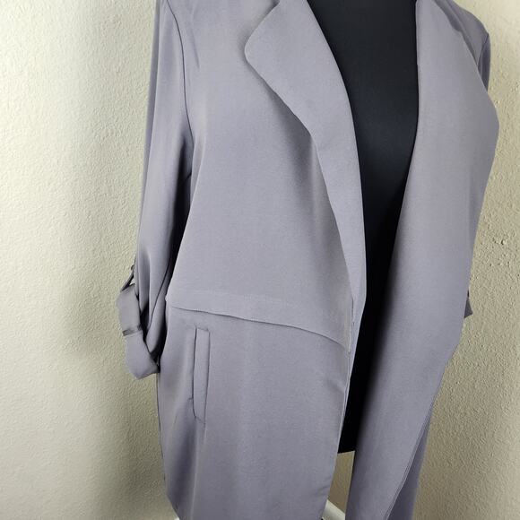 Philosophy Longline Open Front Jacket Lightweight Blazer Roll Up Sleeves 2X - Picture 5 of 10